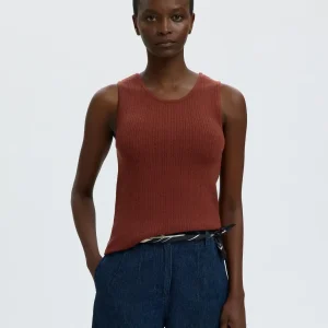 Helle Pointel SL Knit Top, Cherry Mahogany