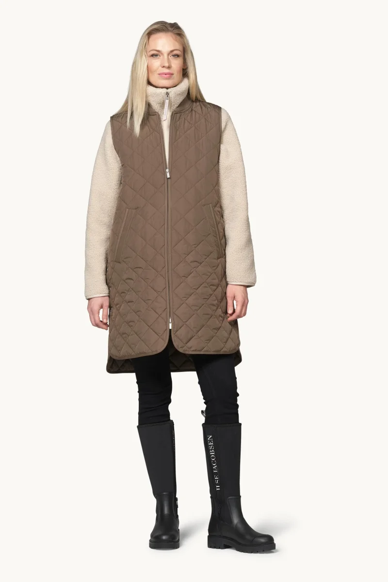 Quiltet Vest - Mud - Image 4