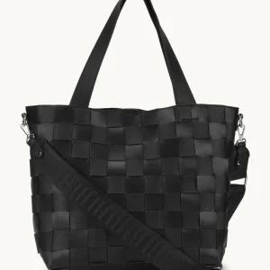 Braided Cross-Body Shopper - Black