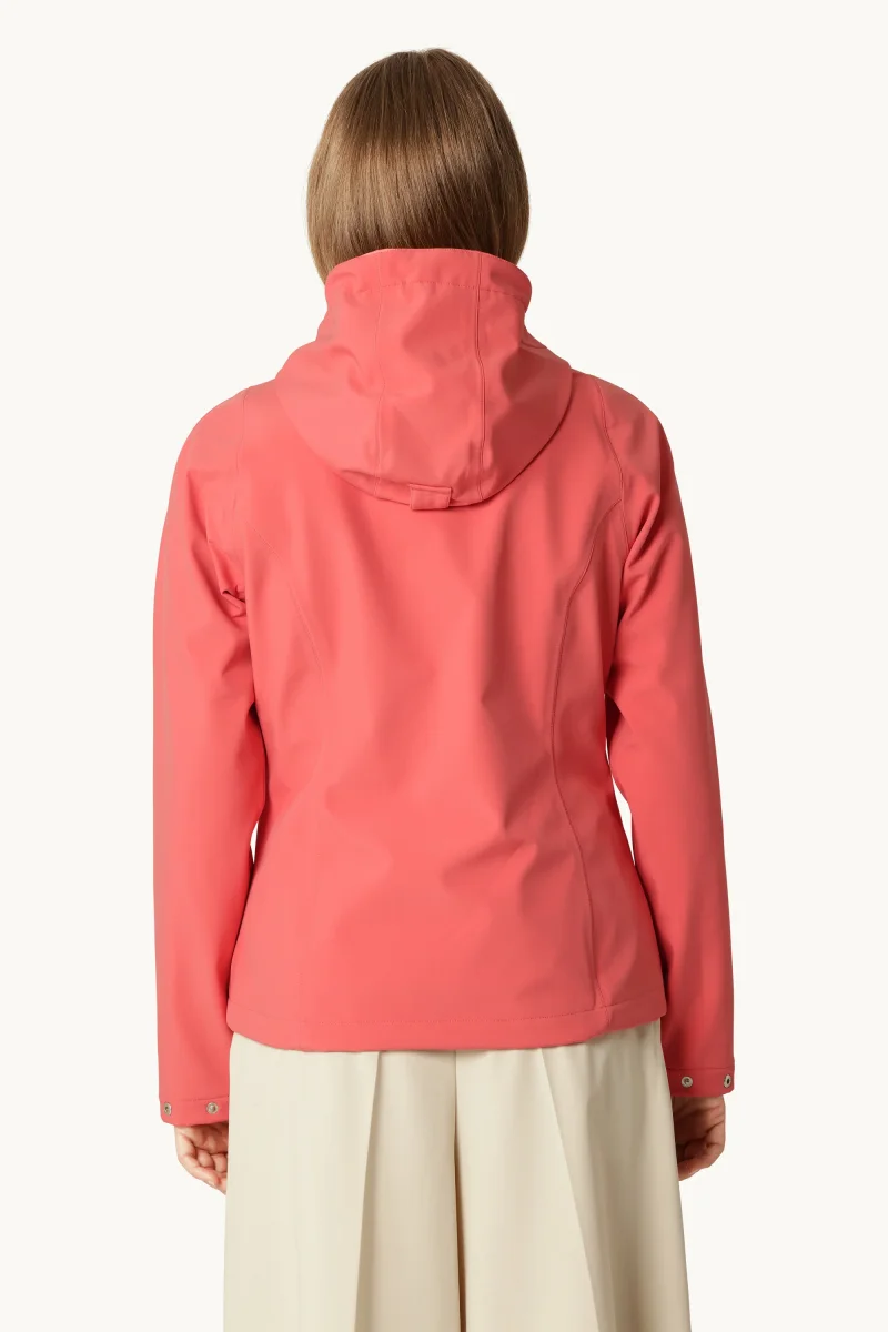 Kort Softshell Regnjakke - Spiced Coral - Image 4