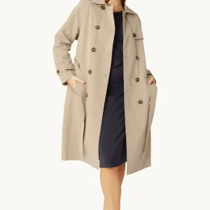Teknisk Trench Regnjakke - White Pepper